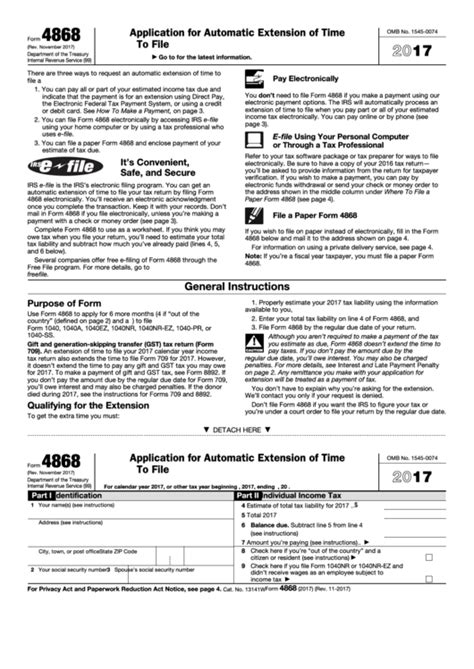 Form 4868 Printable